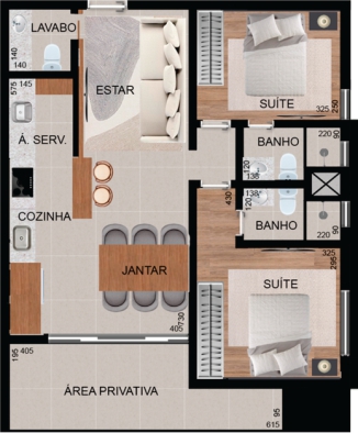 Planta Área Privativa 10,27m²